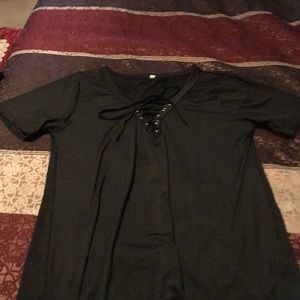 Black lace up top
